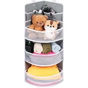Soft Corner Hanging Organizer Fabric Nursery Baby Storage  3 Large Compartments